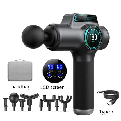 Fascia Massage Gun 99-Level Electric Waist and Back Massager High-Frequency Vibration Muscle Relaxation Shoulder Massage Gun
