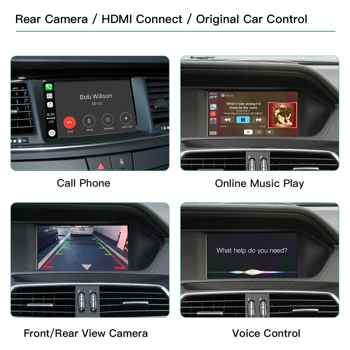 AUTOABC Wireless CarPlay Android Auto for Mercedes Benz A B C E Class GLA CLA GLK SLK CLS W204 W176 W246 X204 C117 NTG4.5/4.7