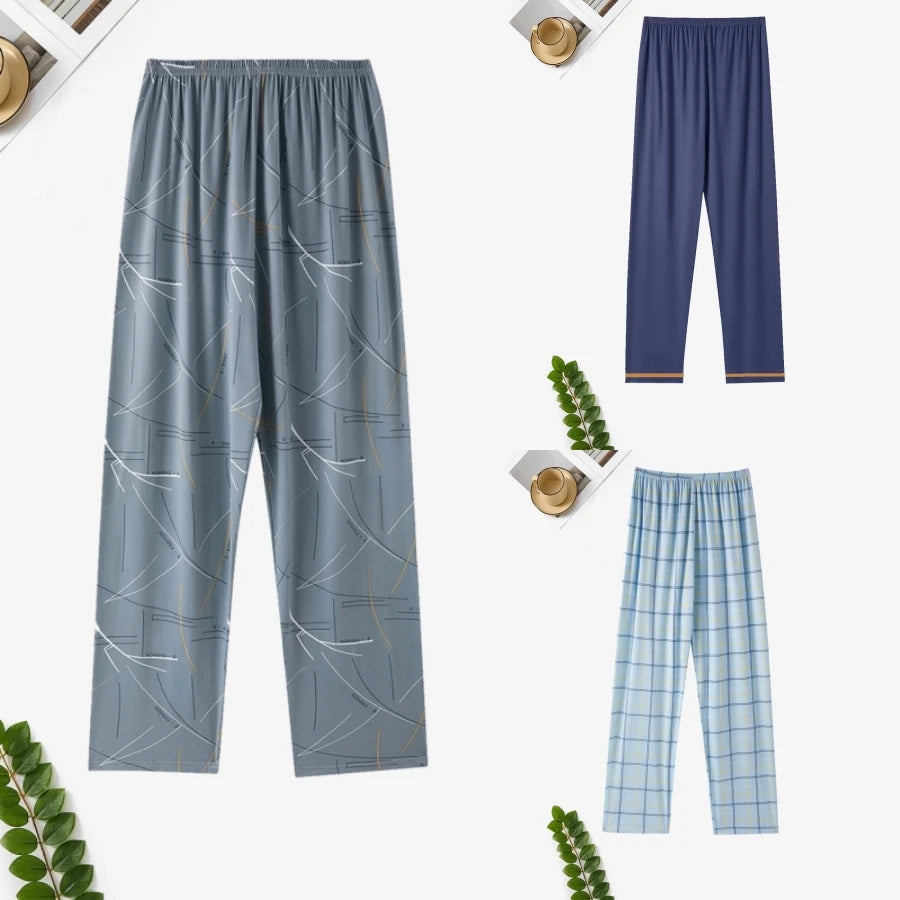 Pajama Pants Men's Pants Autumn and Winter 2025 New Printed Loose Pants Pure Cotton Spring & Fall Home Pants