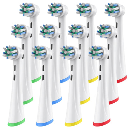 Cross Clean Brush Heads Compatible with Oral B iO 2 3 4 5 6 7 7G 8 9 10 Electric Toothbrush, Replacement Tooth Head(4/8/12 Pack)