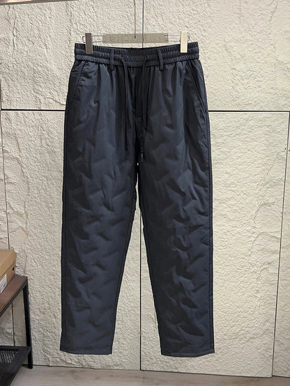 High-End Seamless down Trousers Men's Outdoor Waterproof Lightweight Warm Straight Leg Duck down Pants Fashionable Autumn Winter