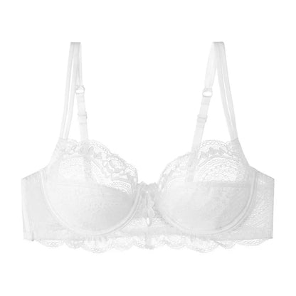 Plus Size Minimizer Bra Set DE Cup Large Bust Thin Cup Soft Underwire Anti Sagging No Show Breathable Daily Lingerie Underwear