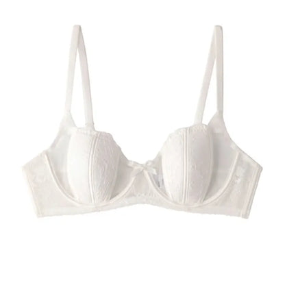 Moda Conjunto Lencería Encaje Francés Bordado Copas Oreja De Conejo Alambre Suave Push Up Respirable Adelgazante Cómodo