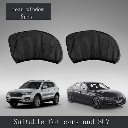 Car Sunshade Curtains Universal Side Window Shades SUV Curtains Protection Repellent Mosquito Mesh Net Sunshade Auto Accessories