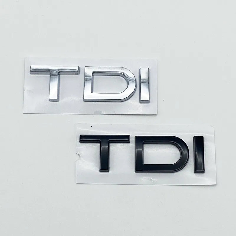 3D Chrome Glossy Black ABS TDI TFSI Car Rear Emblem Sticker for Audi A1 A3 A4 A5 A6 A6L A7 A8 S3 S6 Q3 Q5 Q7 TT S RS