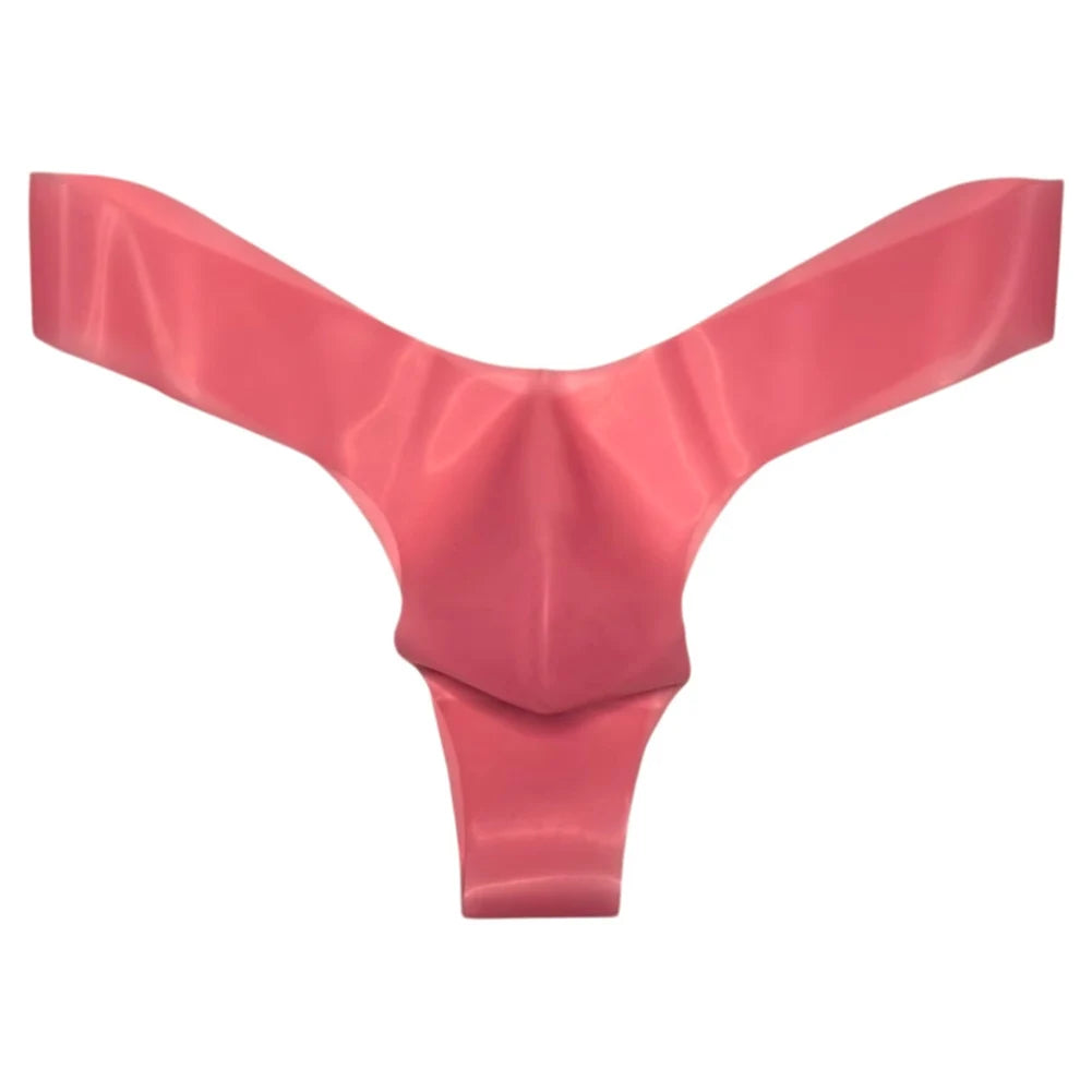 1pc Translucent Mens Latex Thongs Briefs Sexy Seamless Underwear G-String Low Waist T-Back Pouch Lingerie Underpants