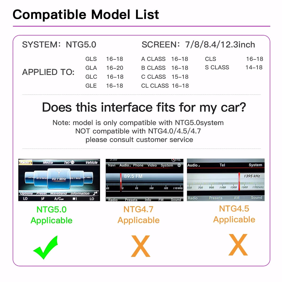 Wireless CarPlay Android Auto Decoder Box CarPlay Interface For Mercedes Benz GLE GLS CLS NTG 5.0 5.1 COMAND System 2014-2017