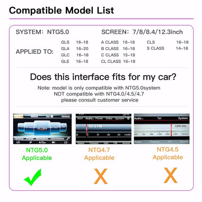 Wireless CarPlay Android Auto Decoder Box CarPlay Interface For Mercedes Benz GLE GLS CLS NTG 5.0 5.1 COMAND System 2014-2017