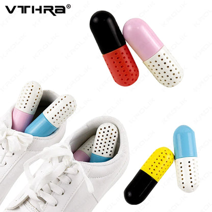 4/2pcs Deodorizer Shoe Closet Steriliser Eliminator Drawer Air Purifying Smell Remover Capsule Shape Moisture Absorber Dryer Bal