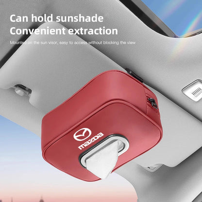Leather Car Tissue Box Holder Back Seat Multi Storage Bag For Mazda 3 CX5 CX30 MX5 CX3 CX9 CX7 MX3 MX6 CX50 CX60 CX70 CX80 CX90