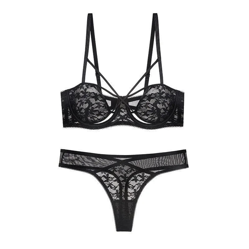 New Arrival French Style Lace Bra Set Female Push Up Underwire Thin Cup Anti Sagging Comfort Lingerie Suit For Everyday Wear Set