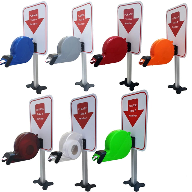 Ycall Colorful Turn O Matic Please Take A Number Ticket Dispenser Machine for Wall Desk Counter Queuing System
