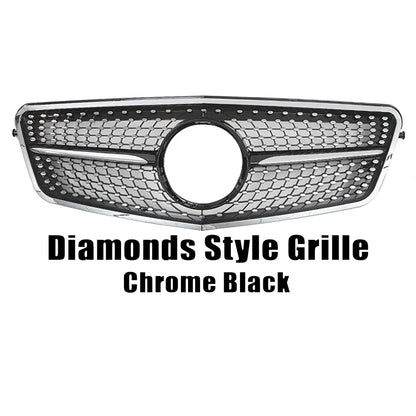 XVIP Chrome Black Diamonds Style Front Racing Grille For Mercedes Benz E-Class W212 E250 E300 E350 E500 2010-2013 Bumper Grilles