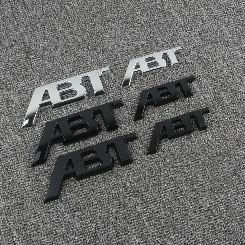 ABT-Style Gloss Black Rear Trunk Emblem - 1PCS Adhesive Badge Compatible with Audi A3/A4/A5/A6/A7/A8 & Q2/Q3/Q5/Q7 Models