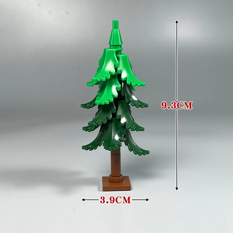 MOC City Garden Building Block Set – DIY Assembly Pine & Pine And Cypr, Street View Forest Plants, Trunk Leaves Grass Accessorie