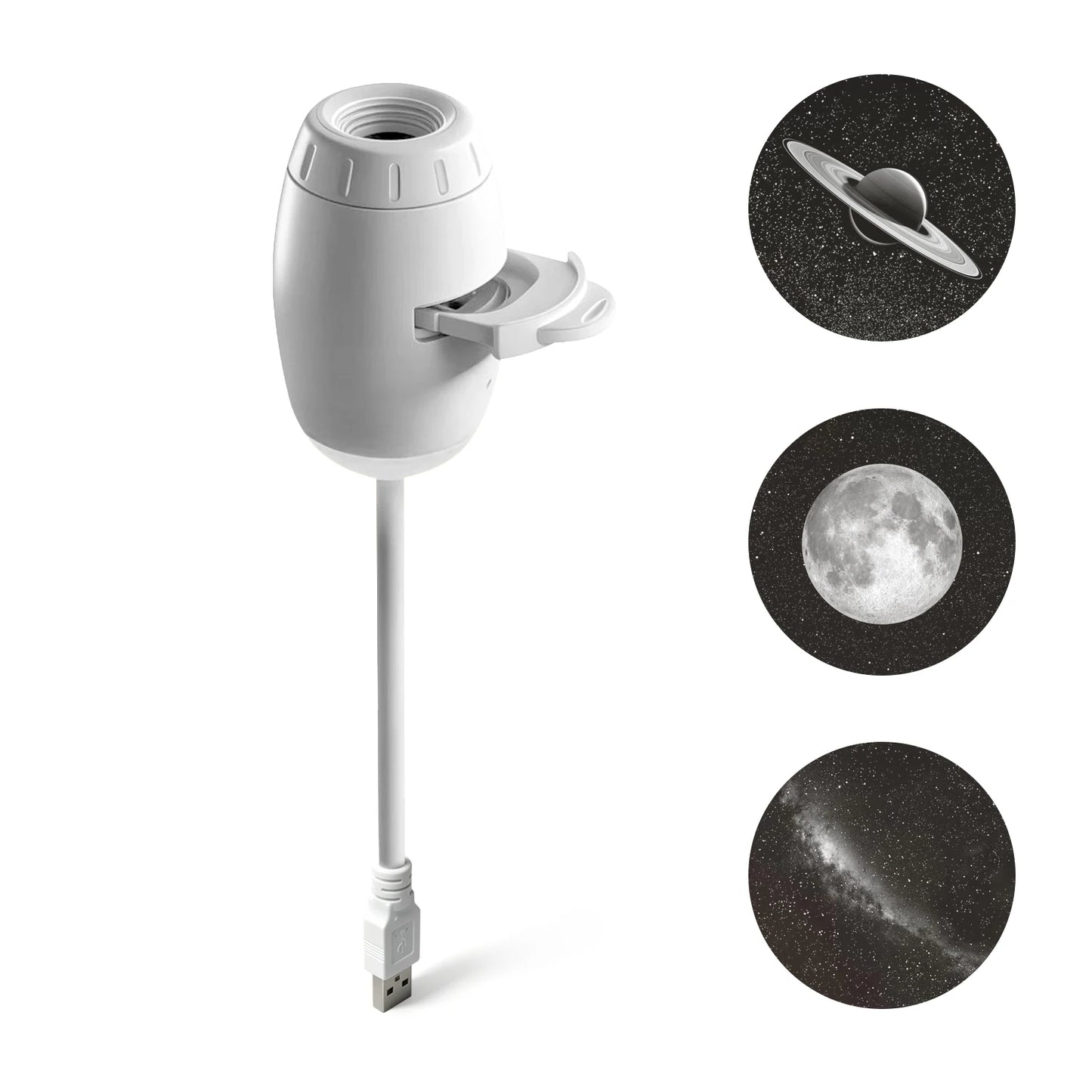 Romantic LED Starry Sky Night Light USB Powered Saturn Galaxy Projector Lamp for Car Roof Party Room Ceiling Decor Plug and Play