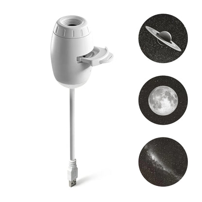 Romantic LED Starry Sky Night Light USB Powered Saturn Galaxy Projector Lamp for Car Roof Party Room Ceiling Decor Plug and Play