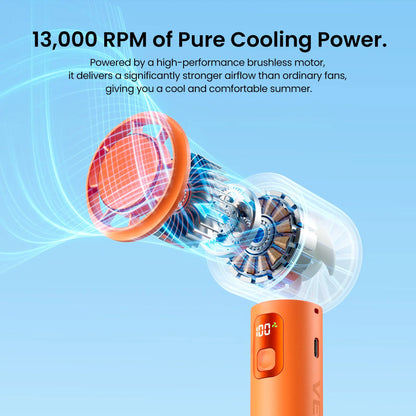 Vention Portable Fold Handheld Fan 13000 PRM 100-Speed Air Conditioner Intelligent power-off protection Outdoor Turbo Fan