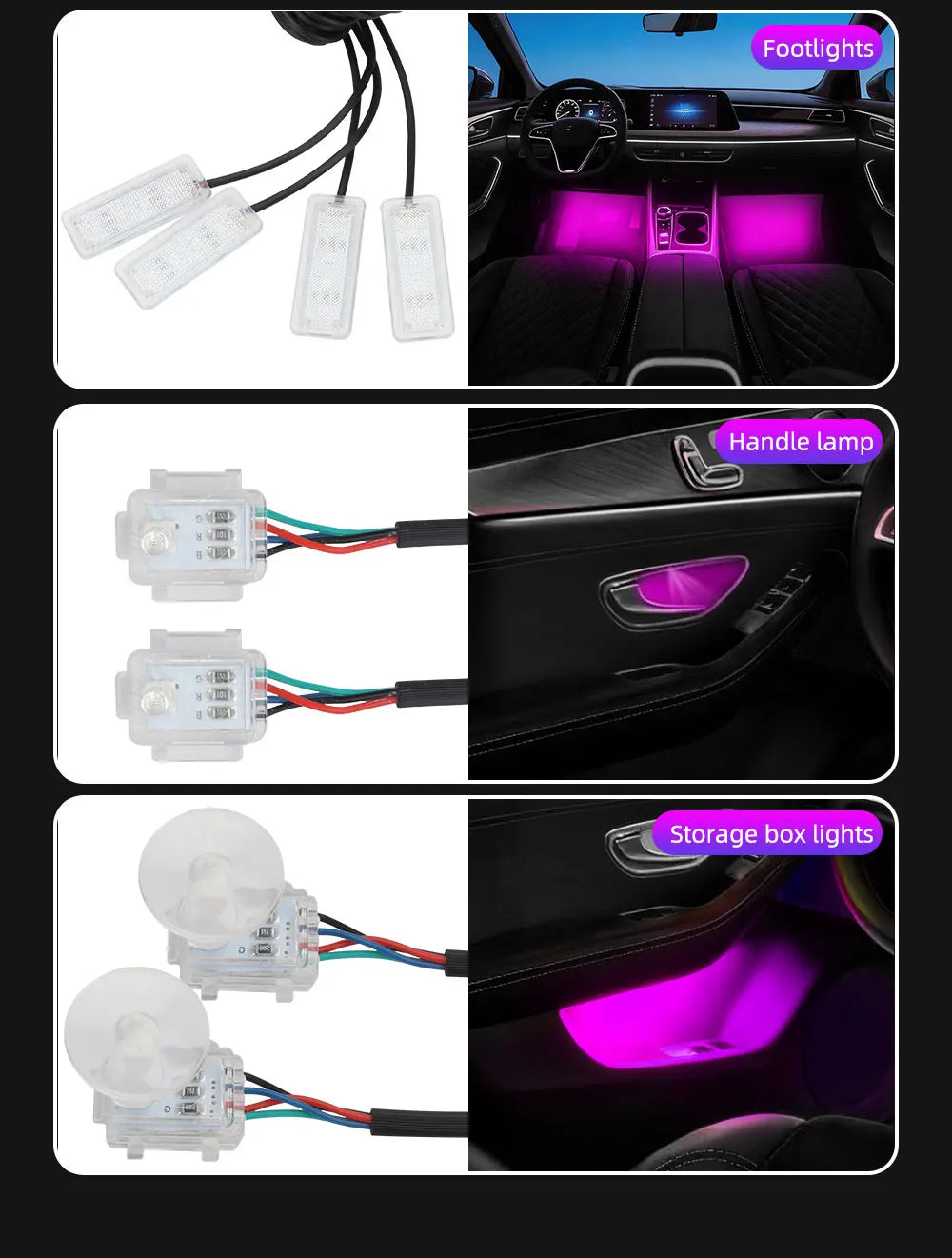 6/10/14/18in1 Led Acrylic Car Waterfall Lamp Ambient Light 213 Rainbow Color Symphony APP Remote Controll Atmosphere Lamp Kit
