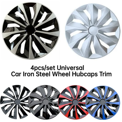4PCS/set Universal Car Iron Steel Wheel  Hubcap R14 R15 R16 Inch Replacement Hub Caps Wheel Rim Cover PP Tire Accessories