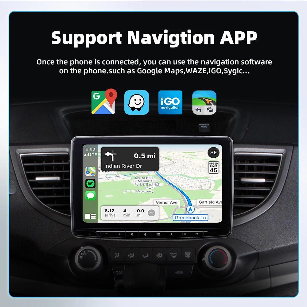 KEBIDUMEI Wired to Wireless Carplay Mini Car AI Box Adapter 5.0GHz WiFi Android Auto Bluetooth 5.2 Smart Dongle Car Accessories