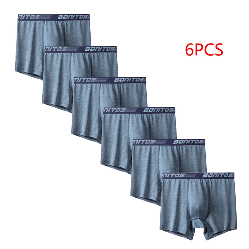 6pcs Men's panties Highly elastic Boxers man Underwear sexy Male underpants Brand Hot new Homme boxershorts Polyester Trunks Gif