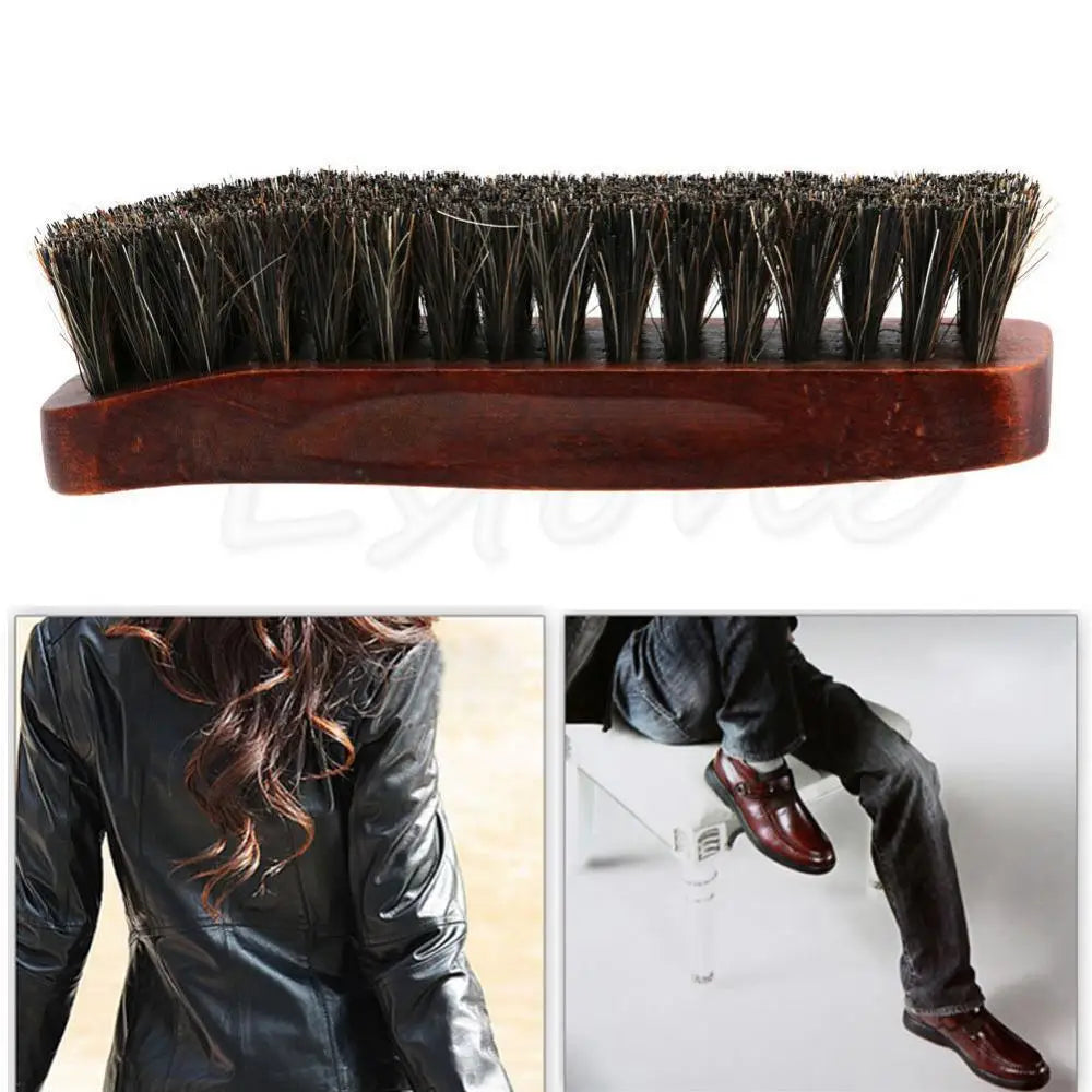 Cleaning Brush Kit Soft Horse Hair Shoe Brush Cleaner Accessory for Leather Shoe Polishes Maintenance
