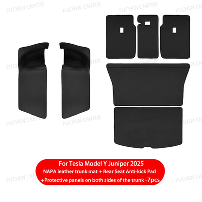 For Tesla Model Y Juniper Trunk Mat Full Coverage Trunk Both Side Guards Seat Backrest Protective Pad Cargo Liner Anti Dirty Mat