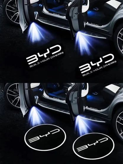 2Pcs For BYD ATTO3 QIN SONG S6 7 E6 TANG YUAN PLUS Auto Car Door HD LED Lamp Projector Courtesy Welcome Light  Accessories