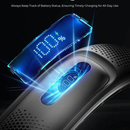2026 New Upgrade New Portable Neck Fan 4 Turbocharged Bladeless Neck Fans 4000mAh USB Rechargeable 360 ° Cooling Fan 3-speed LED