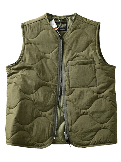 Lightweight Windproof Wearable Autumn Winter Men's Retro Casual Gourd Shaped Basted Cotton Vest Versatile All-Match Jacket