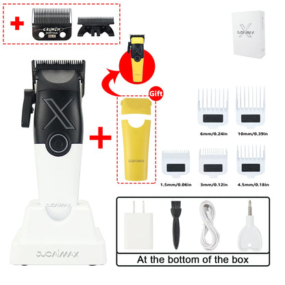 JUCAI X01 Professional Hair Clipper for Men Brushless Motor with Base Charger PHANTECHO2.0 DLCBlade Professional Barber Machines