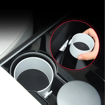 Cup Holder Adapter Tesla Model 3 Tesla Model Y Accessories Car Door Cup Holder Bottles Expander Organizer with Silicone Coaster