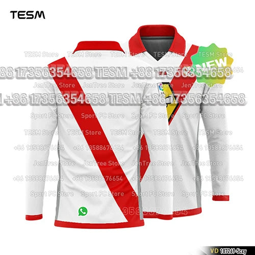 TESM Summer Men Long Sleeve 3D Printed Polo Shirt V-Neck Sports T-Shirt  Team Sports Training Shirts