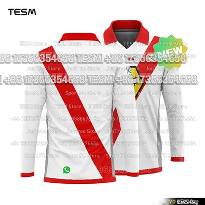 TESM Summer Men Long Sleeve 3D Printed Polo Shirt V-Neck Sports T-Shirt  Team Sports Training Shirts