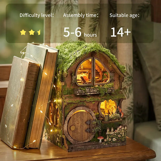 DIY Miniature House Kit Wooden Dollhouse with LED Light Handmade 3D Puzzle Model Building for Friends Birthday Gifts Home Decor