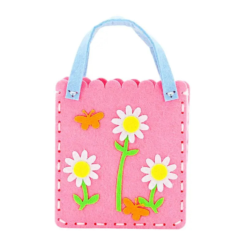 Kids Sewing Kit Non Woven DIY Bag Handmade Crafting Material Educational Handbag Activity Toy for Children