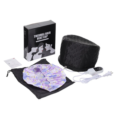 10 Modes Heated Hair Steamer Cap Electric Hair Heating Cap Waterproof Detachable Hat with Timer SPA Nourishing Hair Styling Care