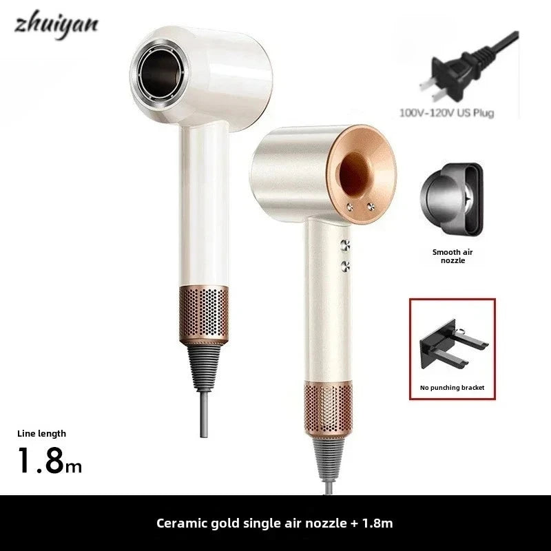 2026 Home Travel Professional Leafless Wall-mounted Hair Dryer Negative Ion with Air Collecting Scattering Nozzle Salon Tool