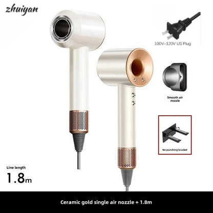 2026 Home Travel Professional Leafless Wall-mounted Hair Dryer Negative Ion with Air Collecting Scattering Nozzle Salon Tool