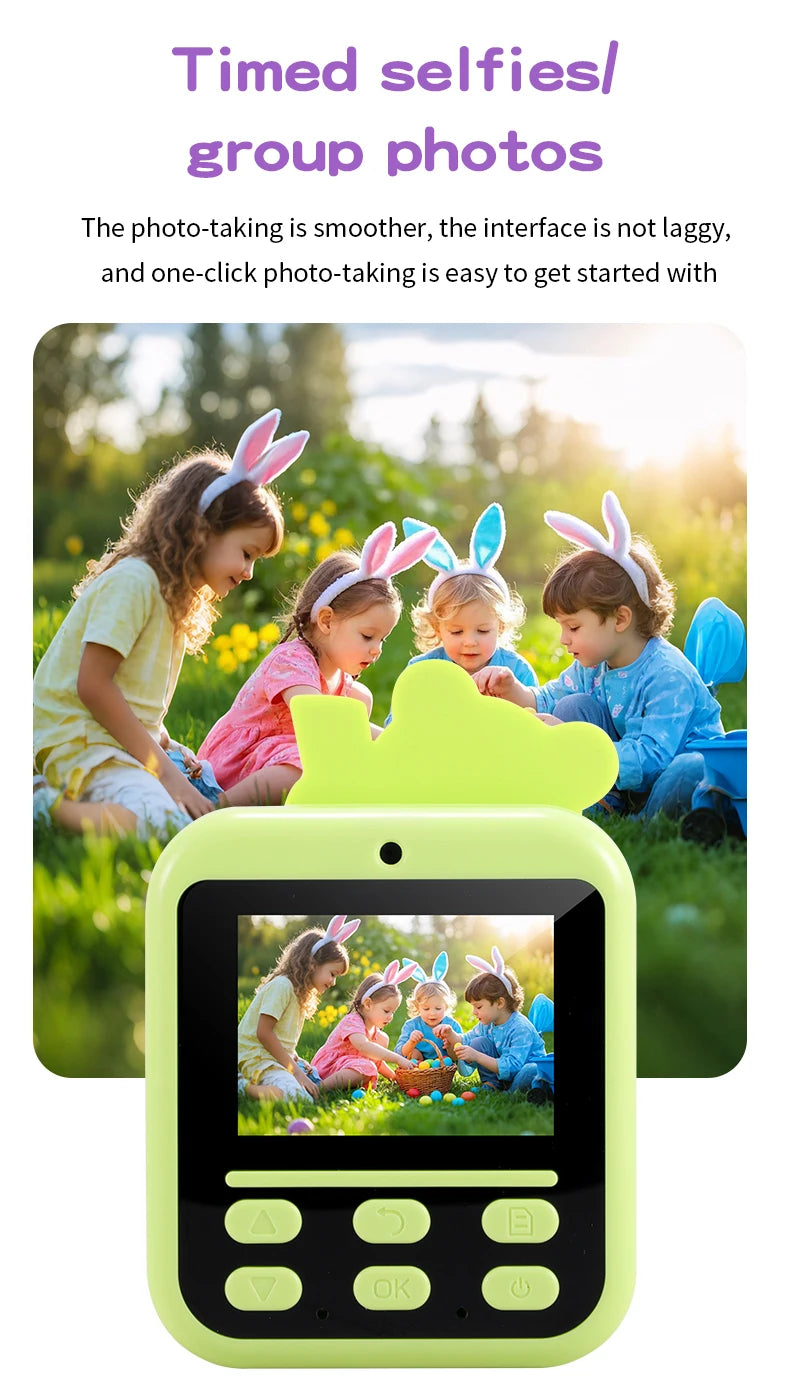Children's Panda Print Camera 4800 Million High-Definition Pixels Can Take Photos and Videos, Mini Instant Camera Toy Birthday Gift