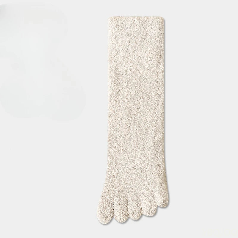 7 pairs Men's winter thick fashionable versatile five finger socks casual comfortable warm split toe sleeping socks