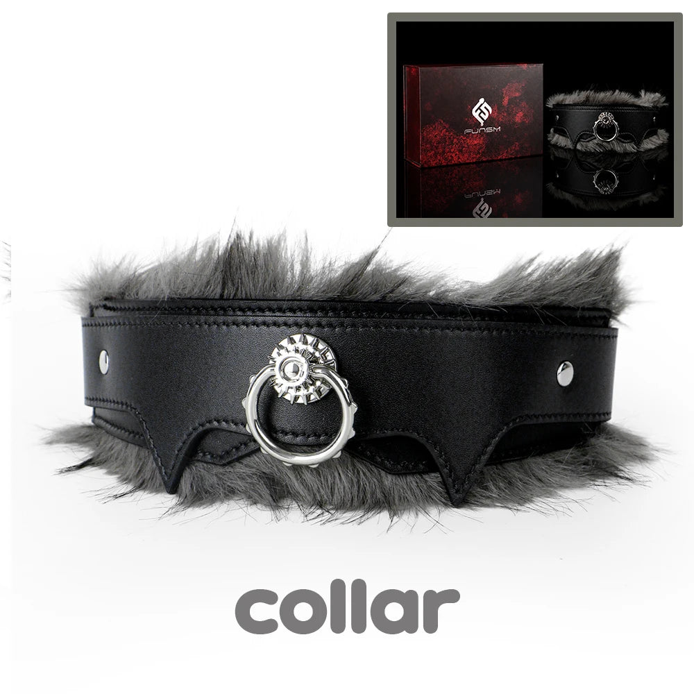NNSX Microfiber Leather BDSM Paddle/Fluffy Handcuffs/Collar Bondage Sex games Erotic Toys Sex Toy for Men Women Couples