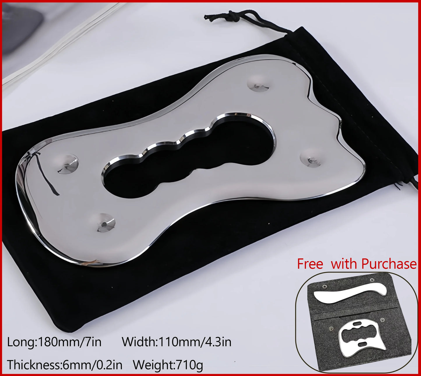 Stainless Steel Gua Sha Massage Tools Muscle Scraper Tool,Graston Tool Set for myofascial Release,Scar Tissue Massager for Back