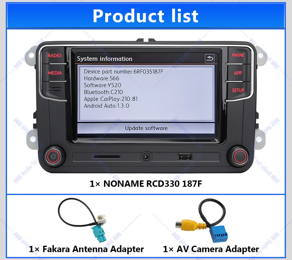 NONAME RCD330 Plus Carplay Car Radio Android Auto MIB Navigator Player 6RF035187F for VW Tiguan Golf 5 6 MK5 MK6 Passat Polo