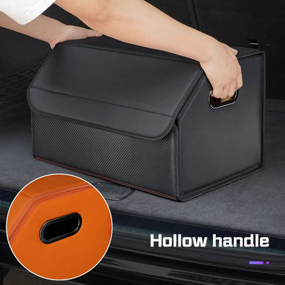 Portable Car Trunk Organizer Box Large Capacity Leather Foldable Storage Box Multifunctional Auto Organizer Bag Car Accessories