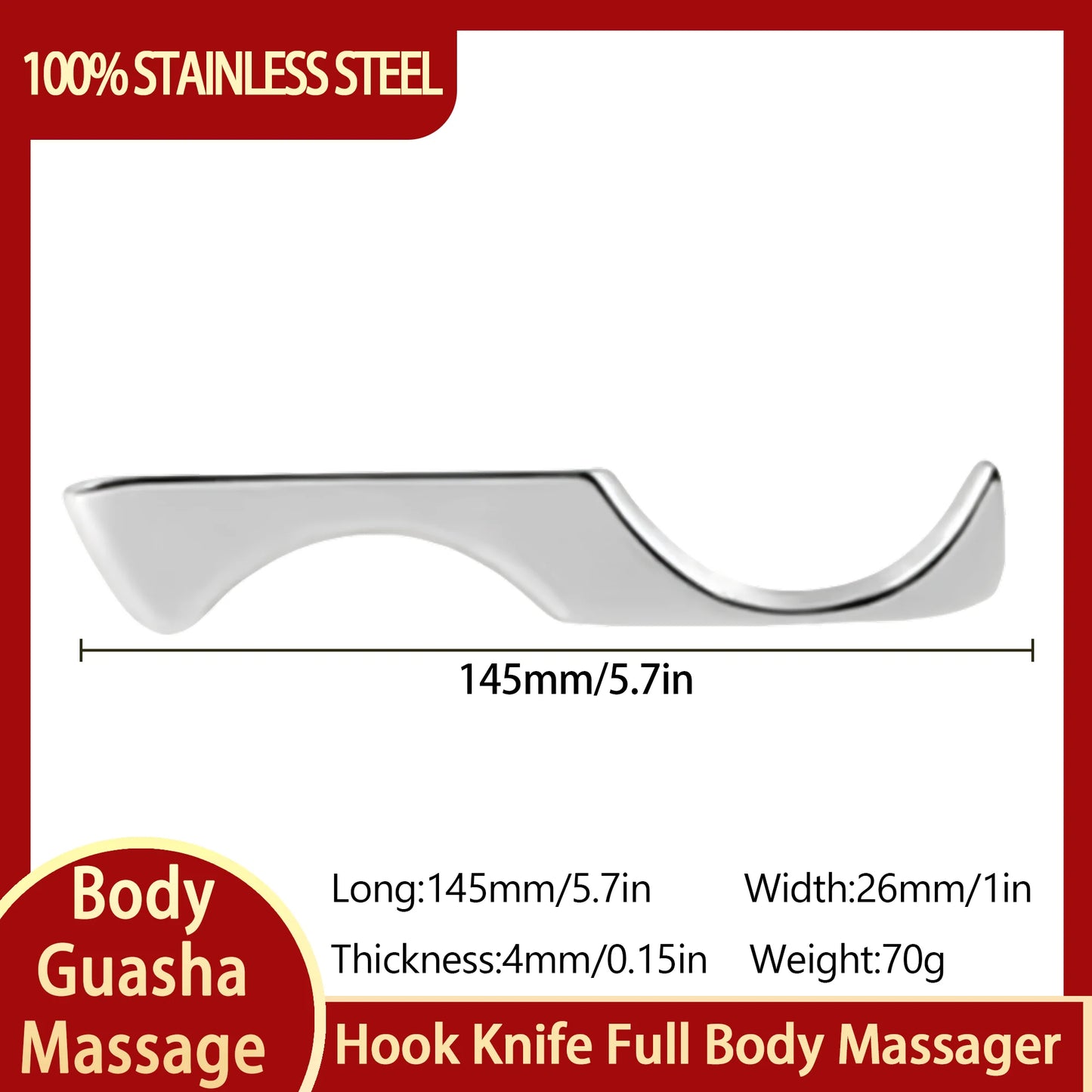 Stainless Steel Gua Sha Massage Tools Muscle Scraper Tool,Graston Tool Set for myofascial Release,Scar Tissue Massager for Back