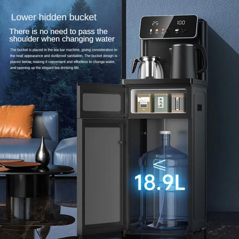 Home Tea Bar Multifunctional Smart Remote Control Standing Water Dispenser with  Dual Display Colorful Large Screen Cold and Hot