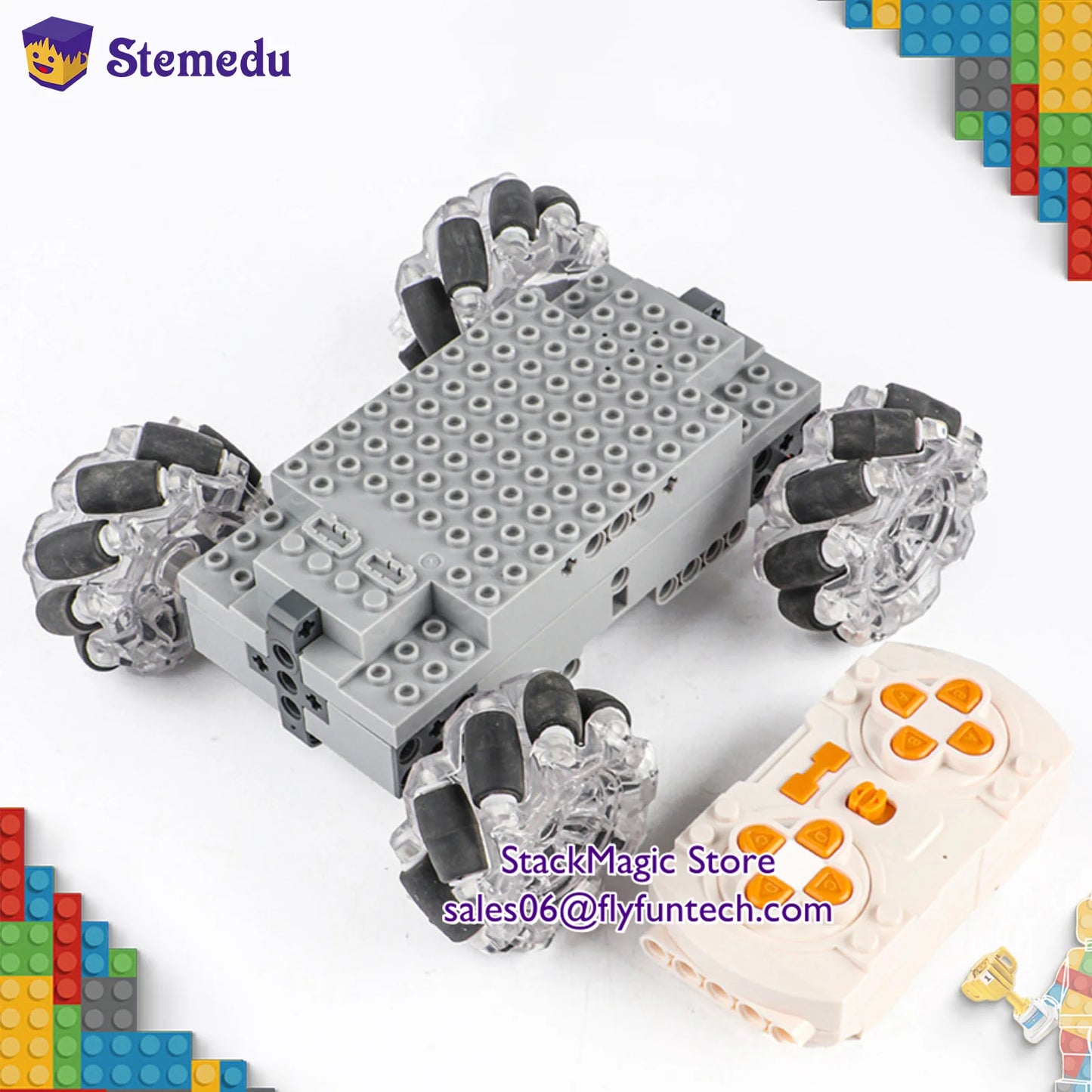 Programming Building Blocks STEAM Programming Technology Mechanical Assembly Plug-in Bricks Science and Education Toys Car