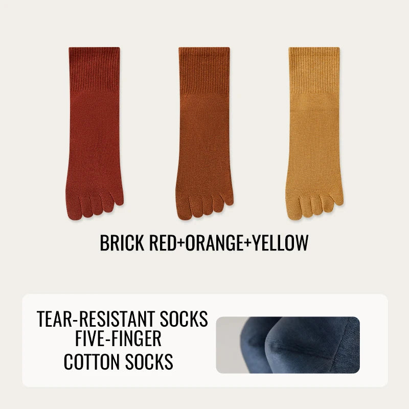 MiiOW Gel Cushion Sock Cracked Dry Skin Heel Protection Elderly Sock Anti Odor Five Finger Sock Women Pure Cotton Spilt Toe Sock
